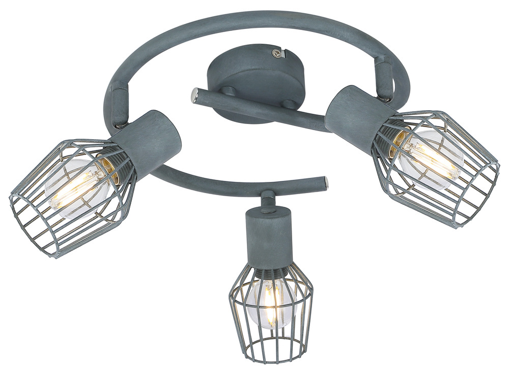 Szara lampa sufitowa wisząca spirala 3xE14 do salonu VIKING metal