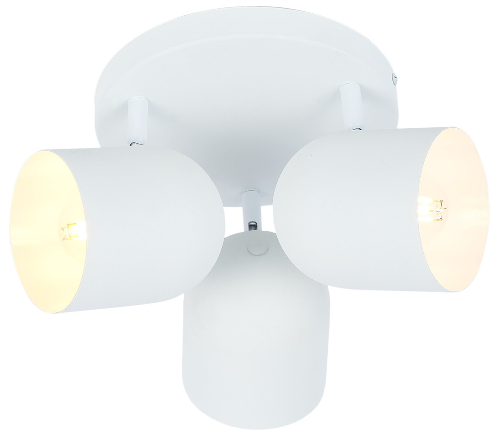 Biała lampa sufitowa 3-punktowa do salonu AZURO metal