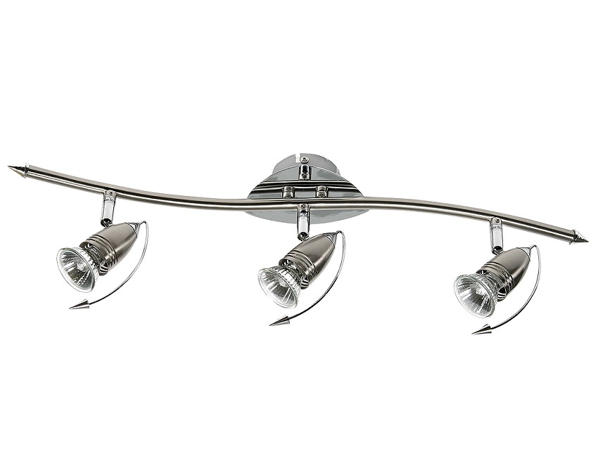 Srebrna lampa sufitowa listwa 3-punktowa do salonu KONTRA GU10