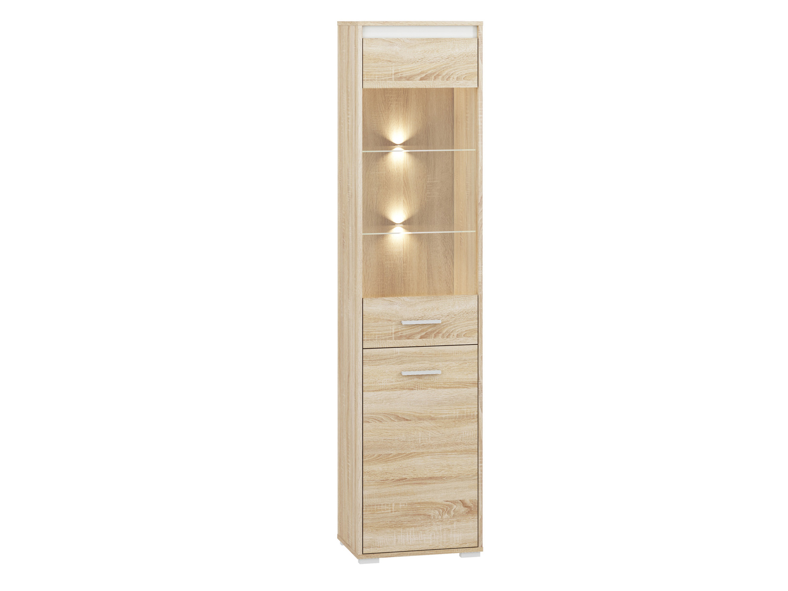 Witryna na książki do salonu 48 cm AVO dąb sonoma
