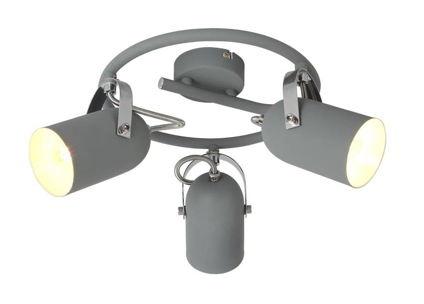 Szara lampa sufitowa spiralna 3xE14 do salonu GRAY metal