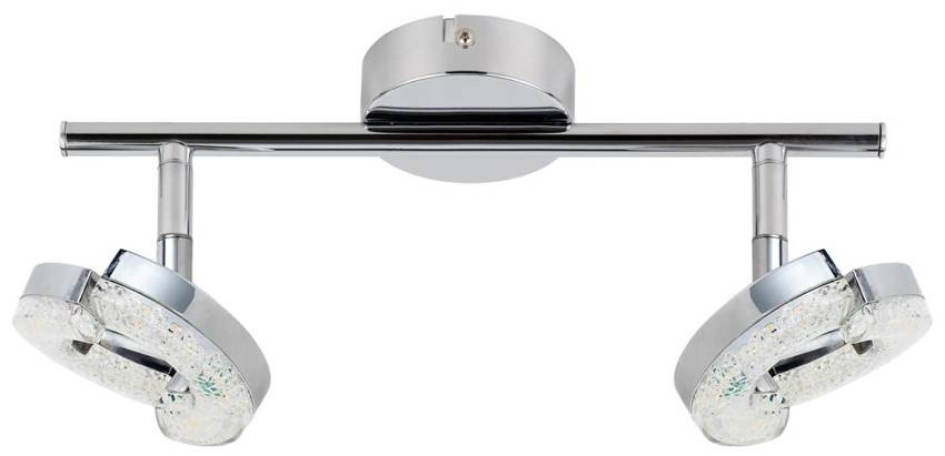 Srebrna lampa sufitowa LED nad lustro listwa 2-punktowa MORRIS IP20