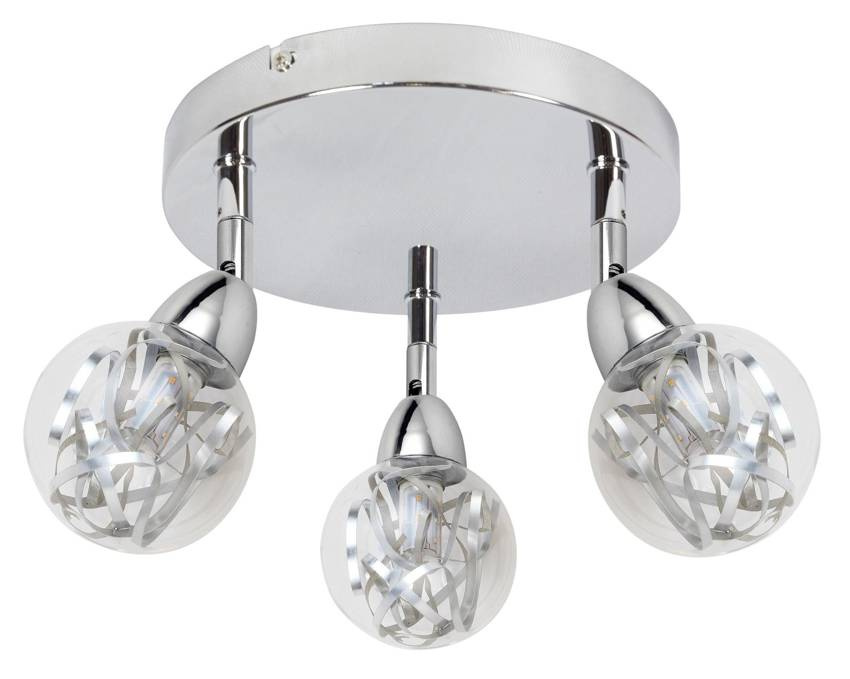 Srebrna lampa sufitowa wisząca LED z ciepłym światłem BOLO metal