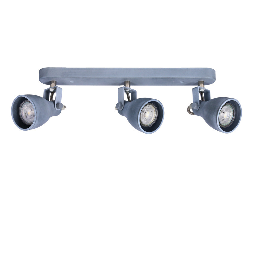 Szara lampa sufitowa listwa 3-punktowa do salonu ASH metal