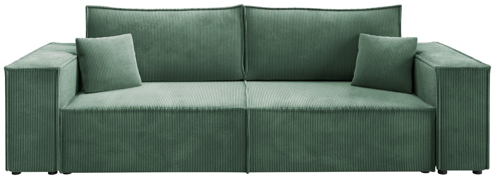 Nowoczesna sofa sztruksowa z funkcją spania do salonu PEDRO zielona