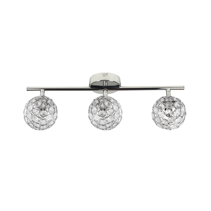 Srebrna lampa sufitowa listwa 3-punktowa do salonu STARLET 3xG9