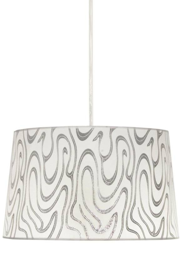 Biało-srebrna lampa wisząca sufitowa regulowana do salonu TIGER metal