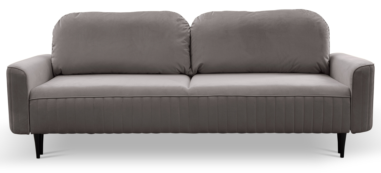Szara sofa do salonu z funkcją spania VELINA pojemnik na pościel