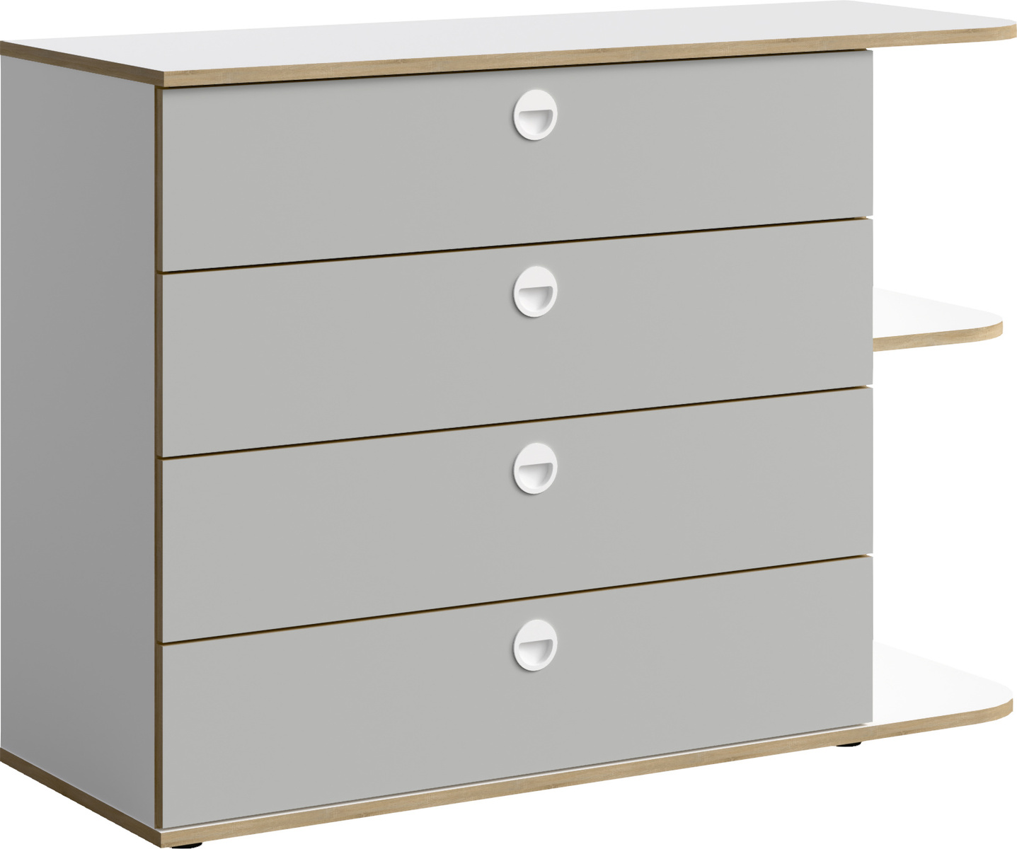 Komoda z szufladami 116 cm do salonu PINGO szary New York