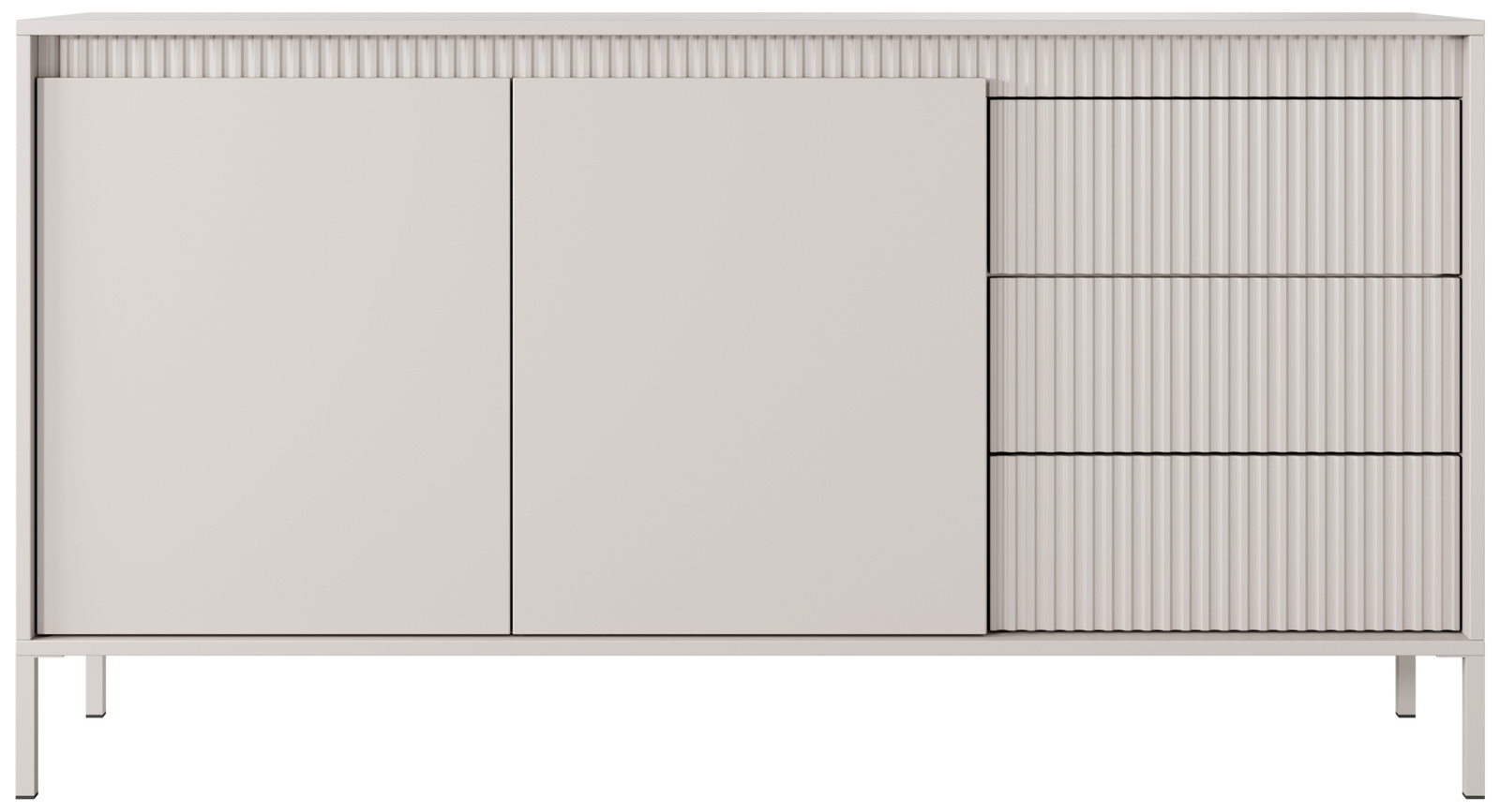 Dwudrzwiowa beżowa komoda z szufladami 153,5 cm SAREVO