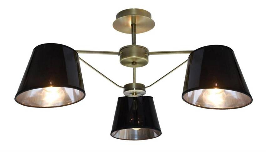 Czarna lampa sufitowa 3-punktowa do salonu CORTEZ metal