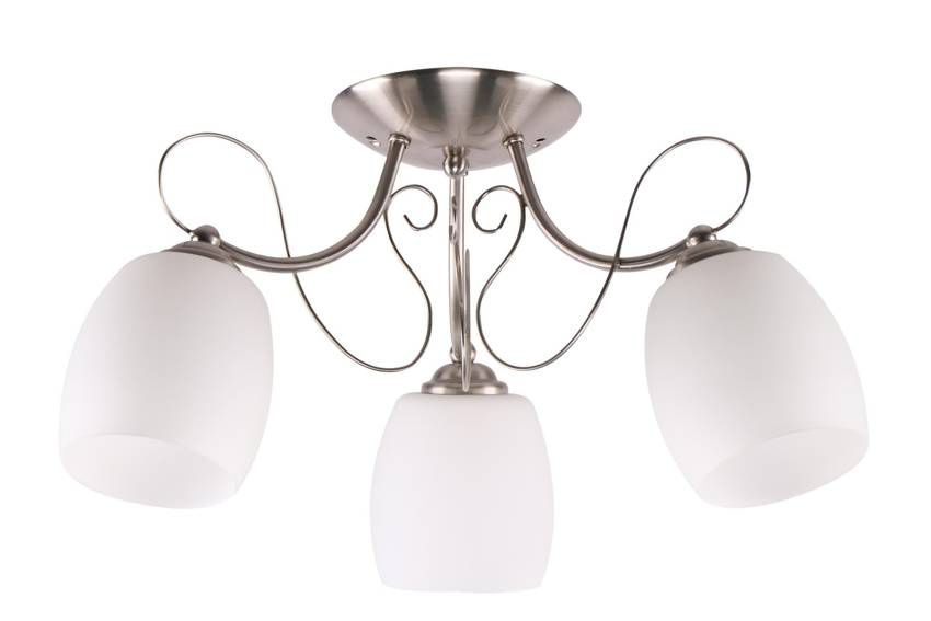 Biała lampa sufitowa wisząca do salonu AMBA szkło metal