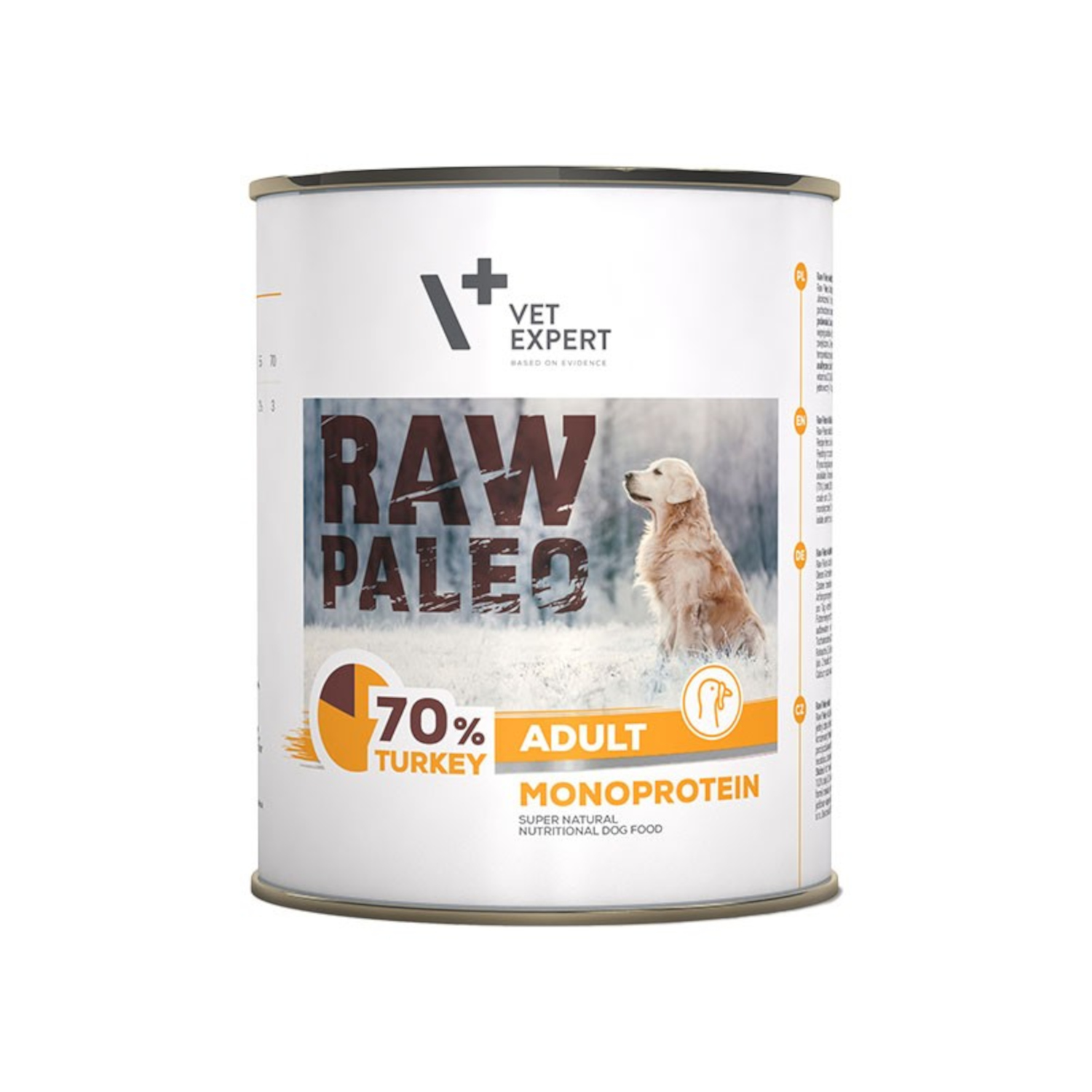 RAW PALEO Adult Dog Turkey | 800g | Monoproteinowa mokra karma z indykiem | 70% mięsa | Bez zbóż