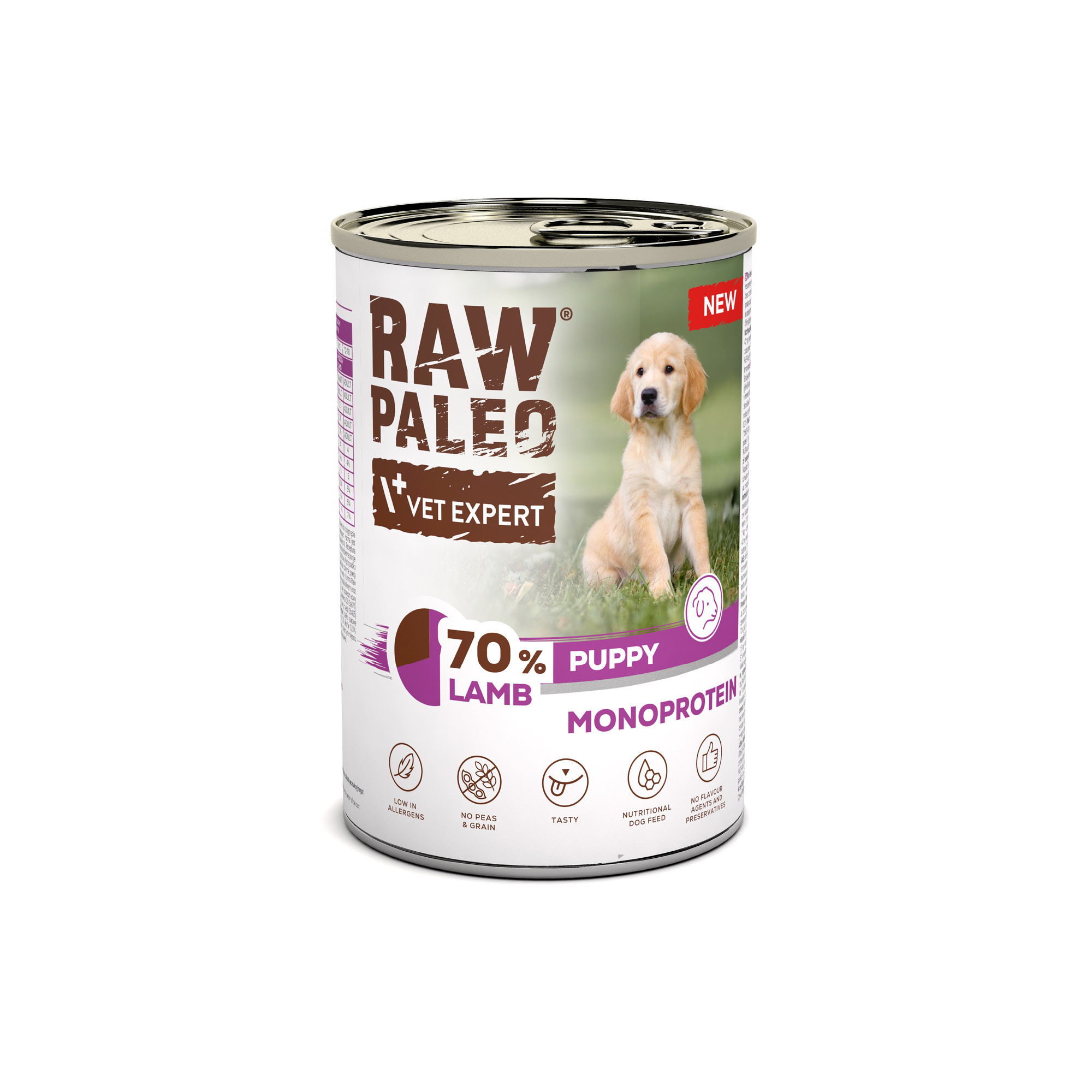 RAW PALEO PUPPY LAMB 400g - mokra karma dla szczeniąt monoproteina z jagnięciną