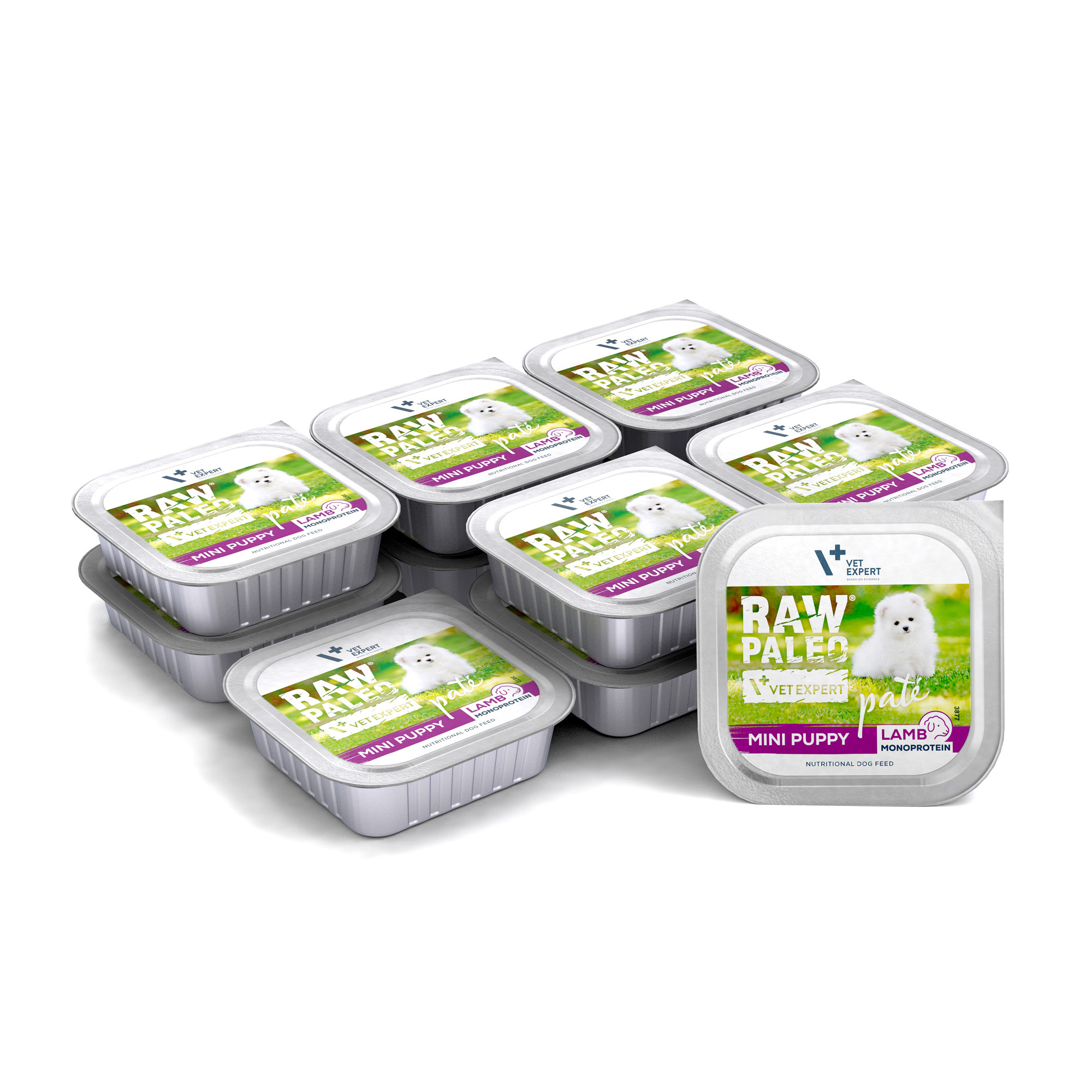 RAW PALEO LAMB PATE MINI PUPPY 12x150g - mokra karma dla szczeniąt - jagnięcina