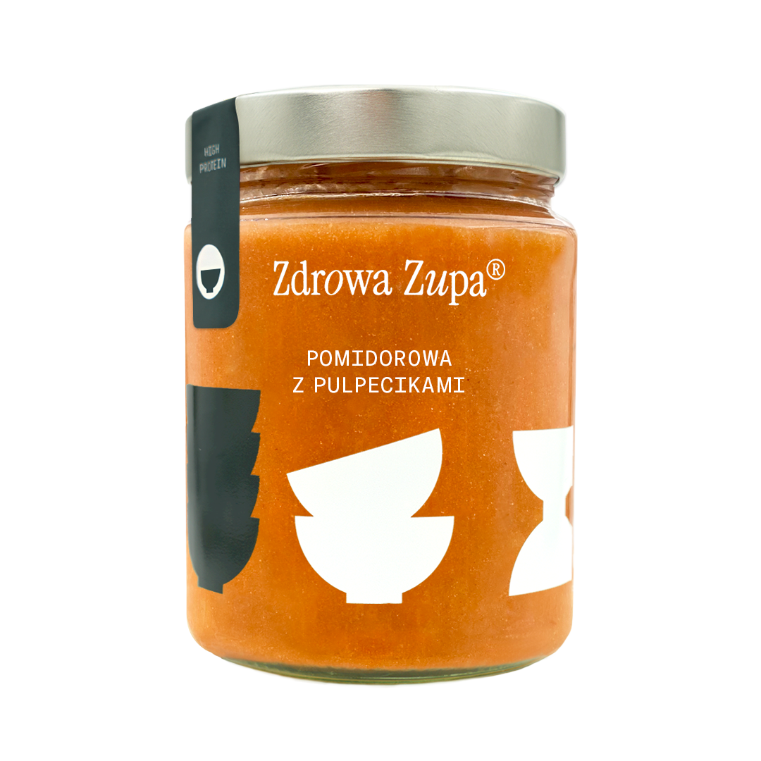Wysokobiałkowa pomidorowa z pulpecikami (high protein, 30,4g białka, spalanie, bez glutenu, bez laktozy, czysty skład 540 ml, do lodówki)