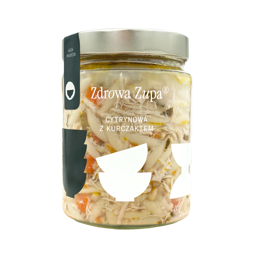 Wysokobiałkowa cytrynowa z kurczakiem (high protein, 30g białka, spalanie, bez glutenu, bez laktozy, czysty skład 540 ml, do lodówki)