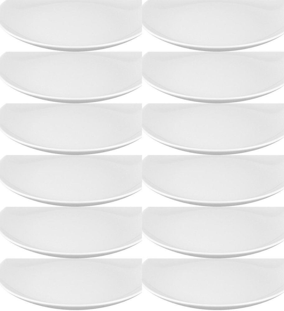 12x Talerz deserowy MariaPaula Moderna, 20.5cm, porcelana, biały