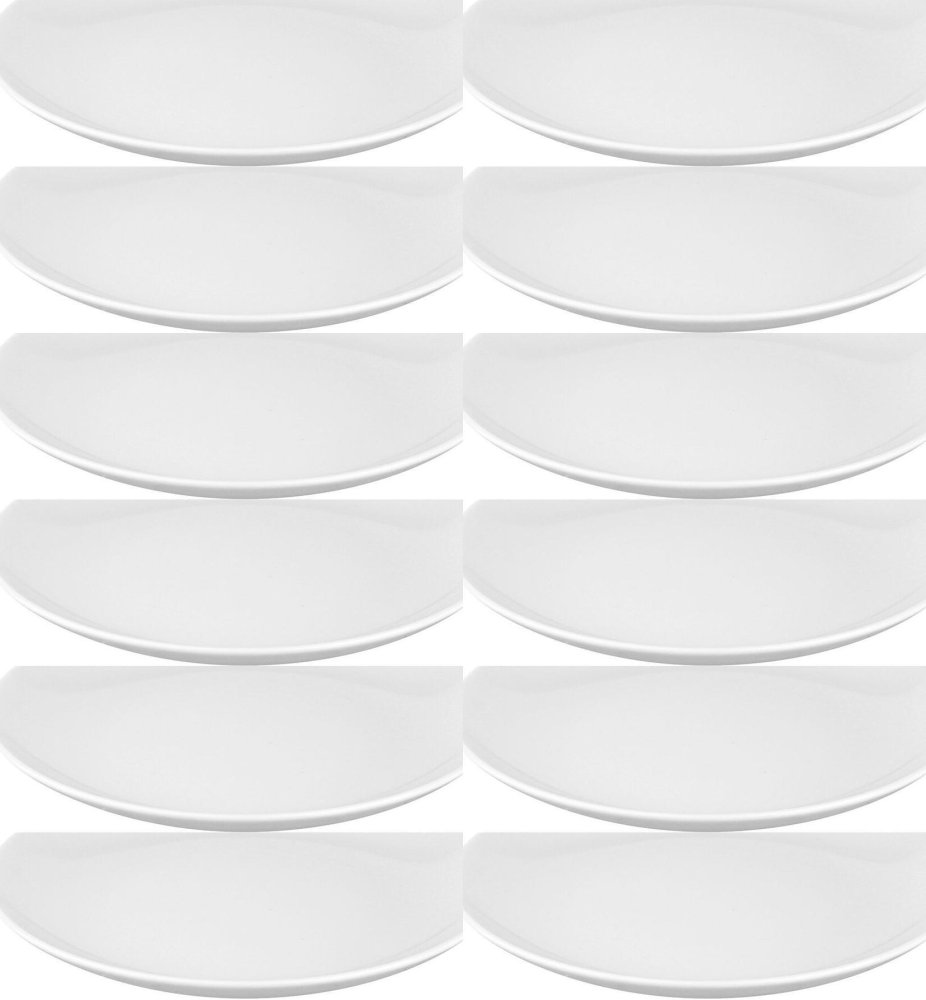 12x Talerz płytki MariaPaula Moderna, 24cm, porcelana, biały