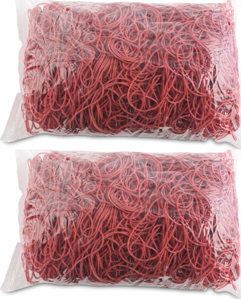 2x Gumki recepturki Office Products, 70mm, 1kg, czerwony