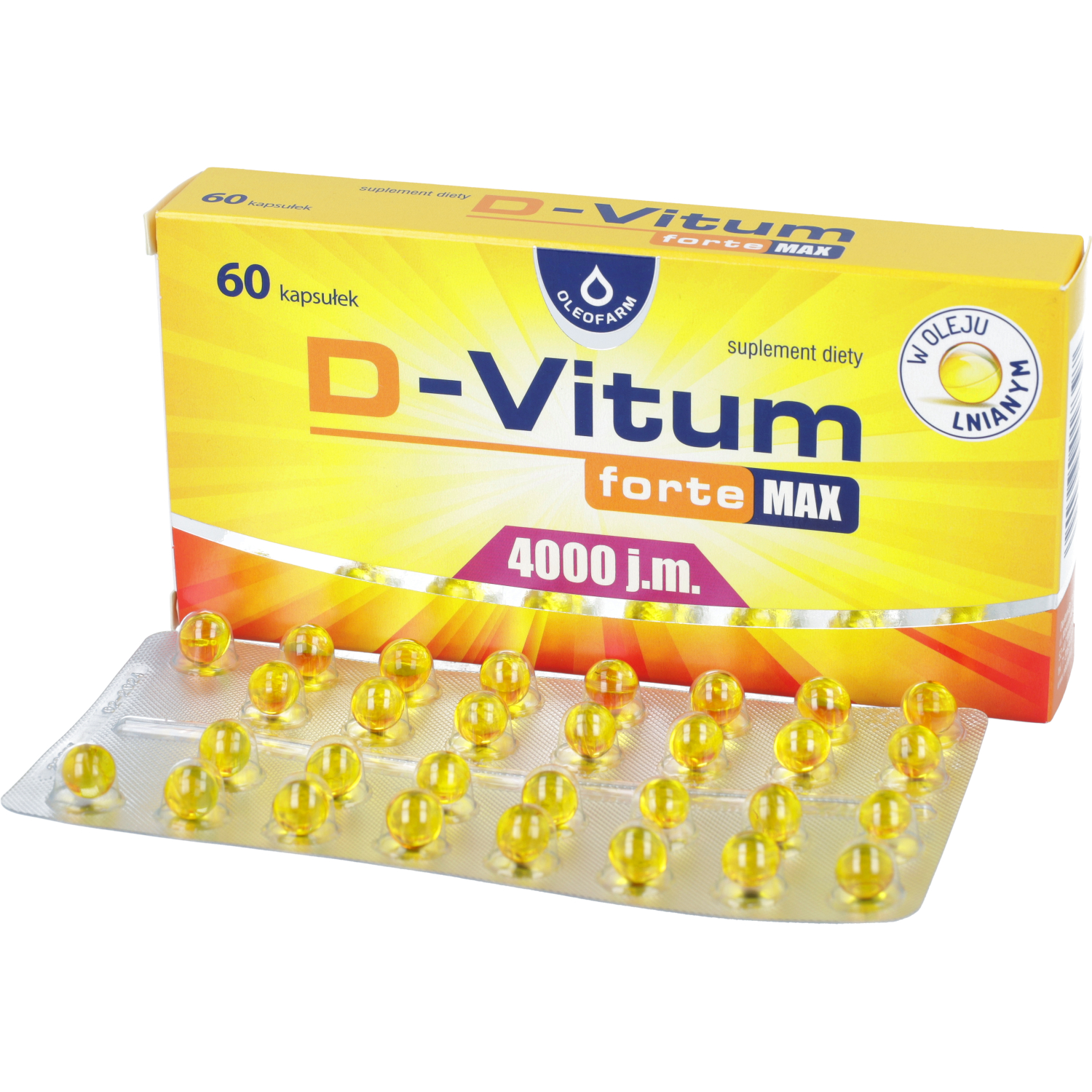 D-vitum forte max 4000 j.m., 60 kapsułek