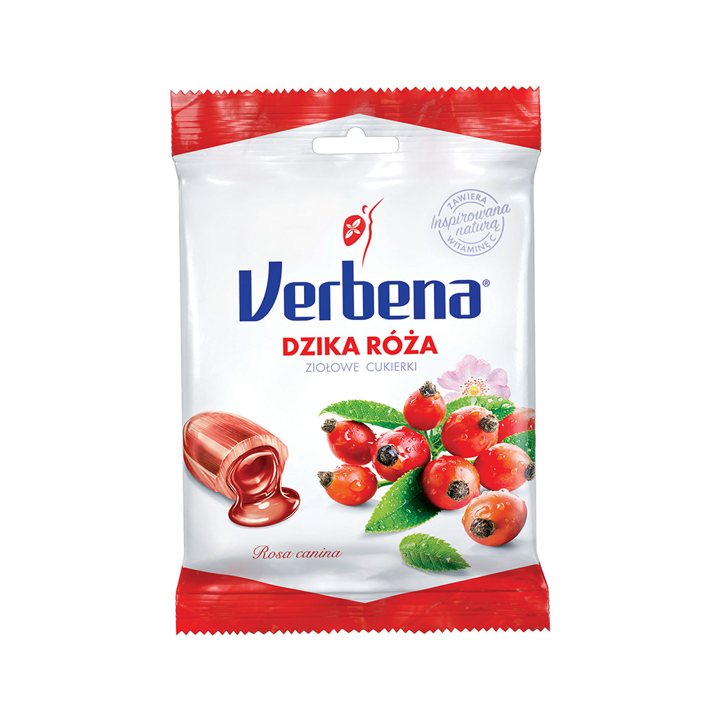 Verbena dzika róża, cukierki ziołowe z witaminą c, 60 g