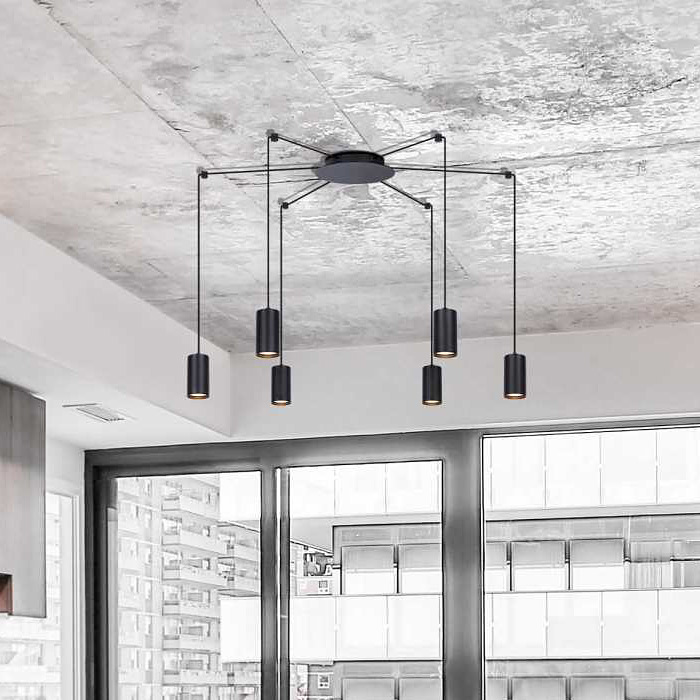 Kaja Puerto lampa wisząca 6x10W LED czarna K-4898