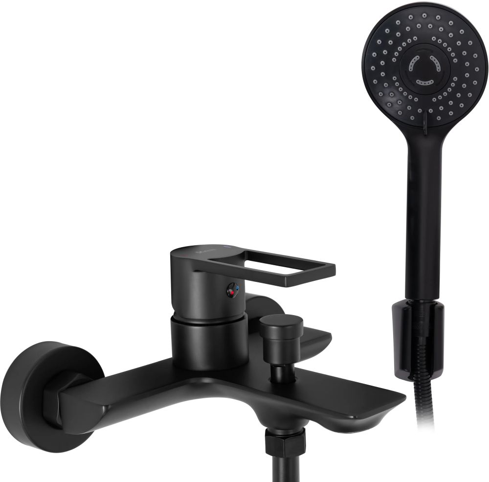 Rea Flip bateria wannowo-prysznicowa ścienna czarna REA-B2003