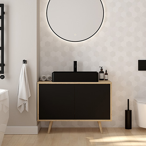 Oltens Duve umywalka 59x43,5 cm prostokątna ścienna-nablatowa czarna 41300300 - Wysyłka w 24h