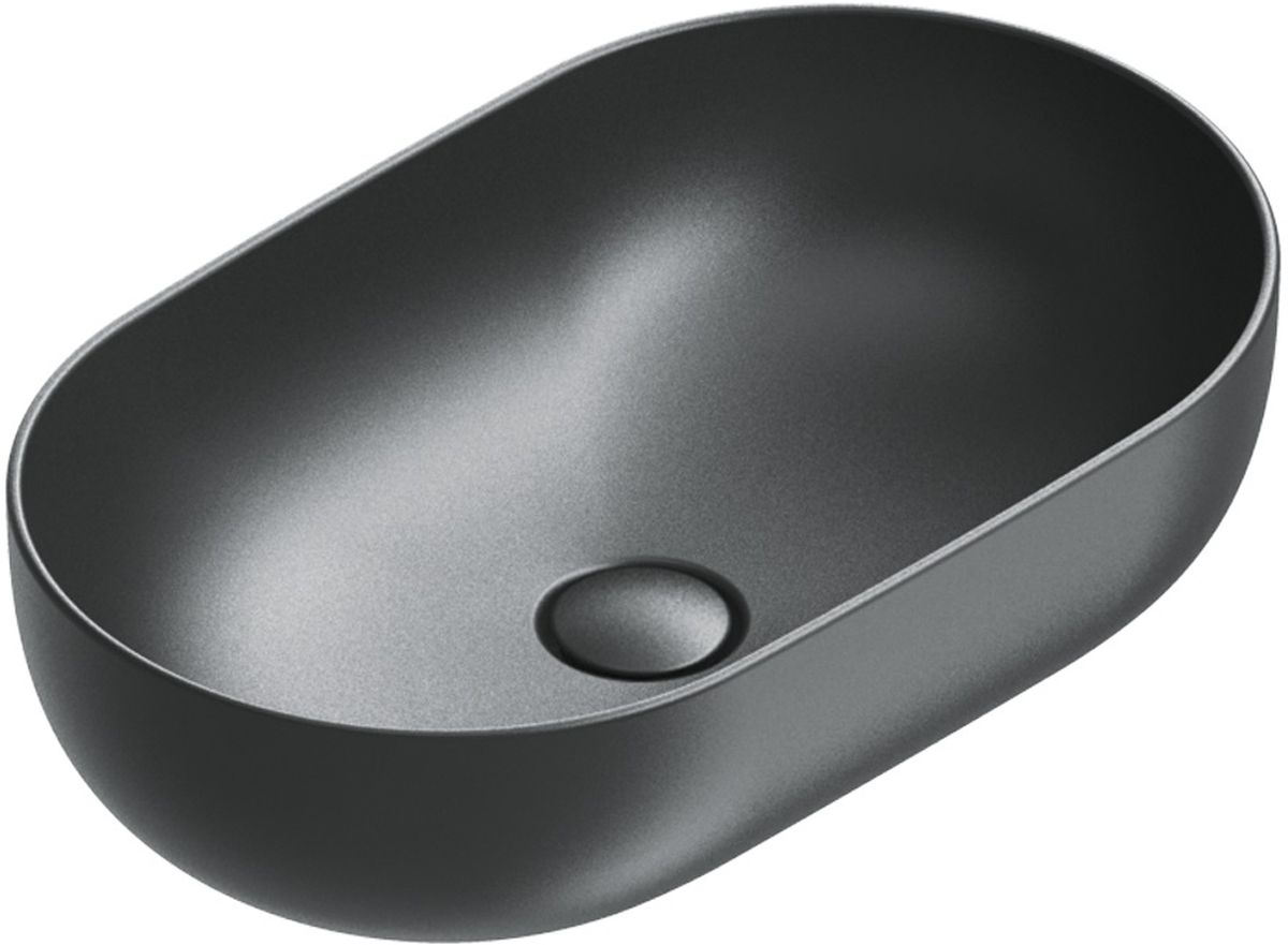 Catalano Sfera umywalka 60x37 cm owalna nablatowa czarna 0522610022
