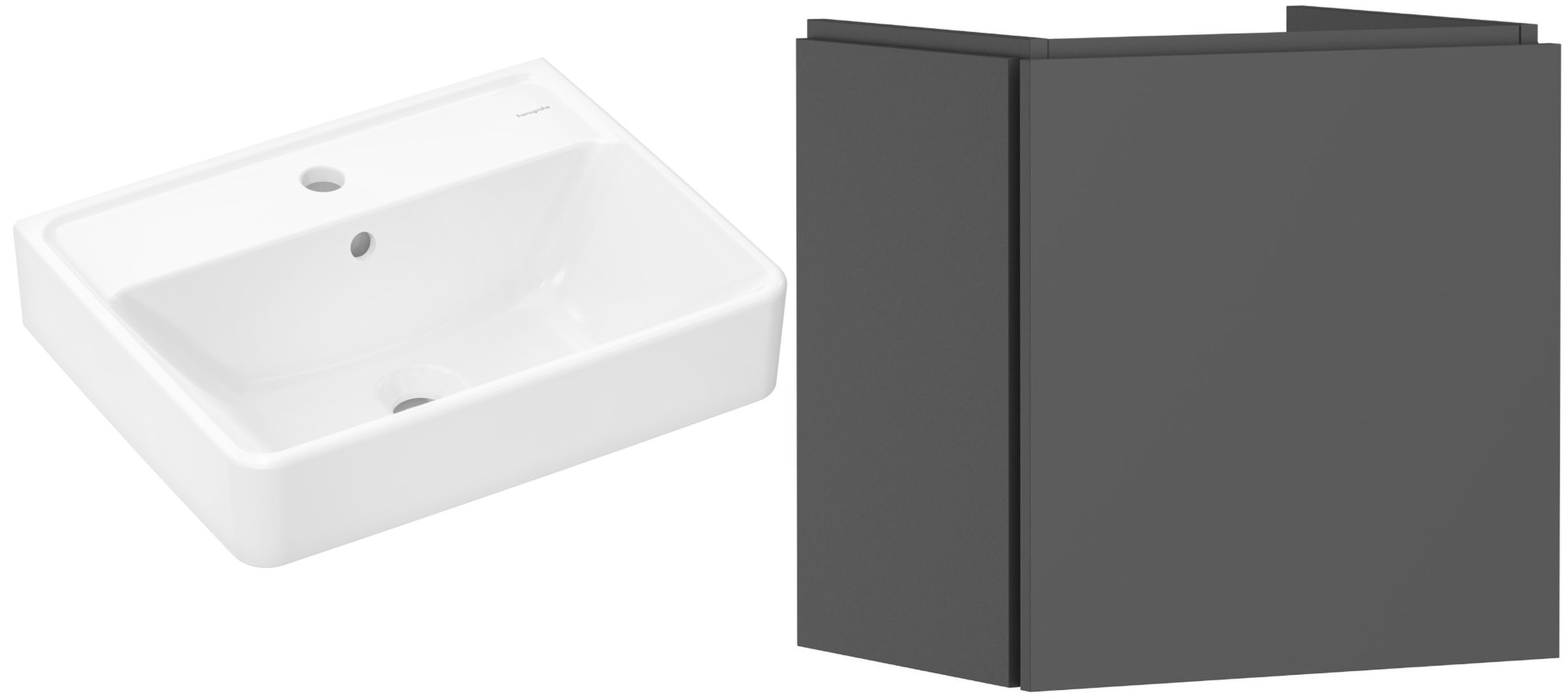 Zestaw Hansgrohe Xanuia Q umywalka z szafką Xilesa E 50 cm szara (54247760, 60131450)