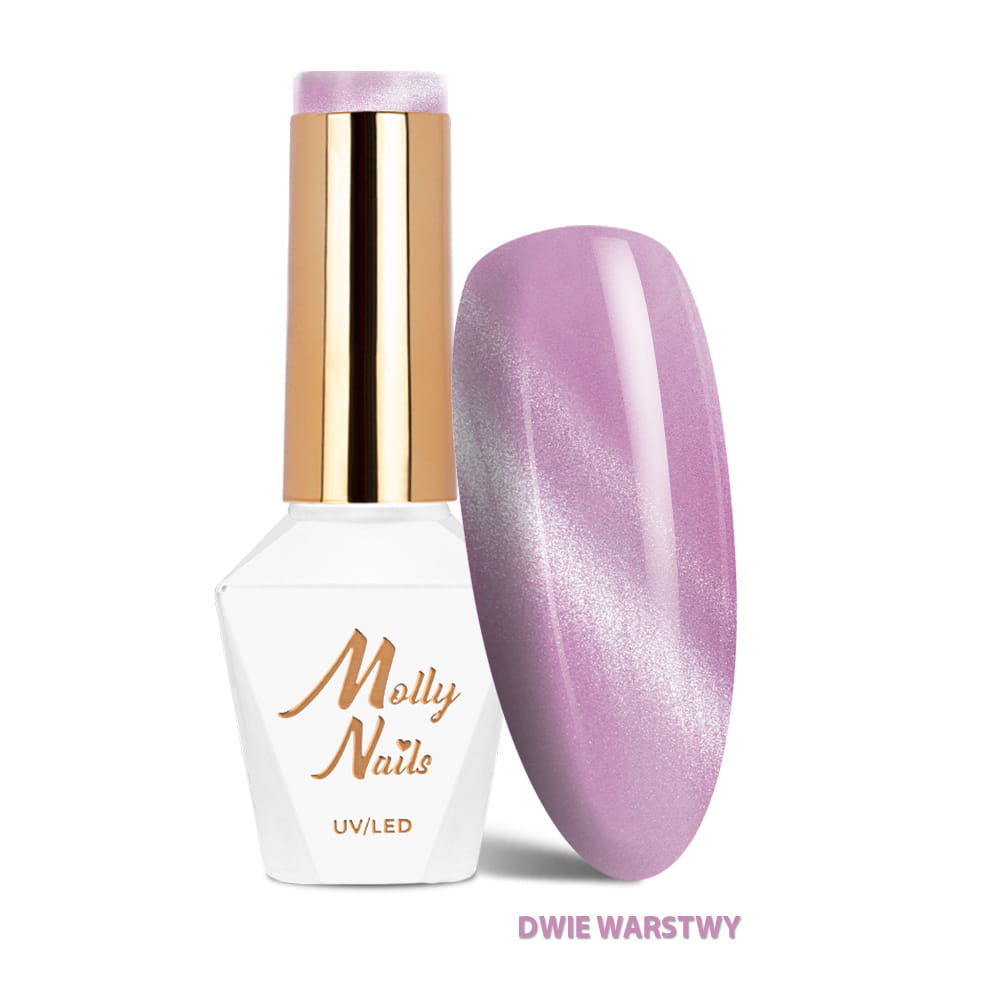 Magnetyczny lakier hybrydowy z efektem kociego oka Cat Eye Crystal Water Molly Nails HEMA/Di-HEMA Free 8g Nr 167