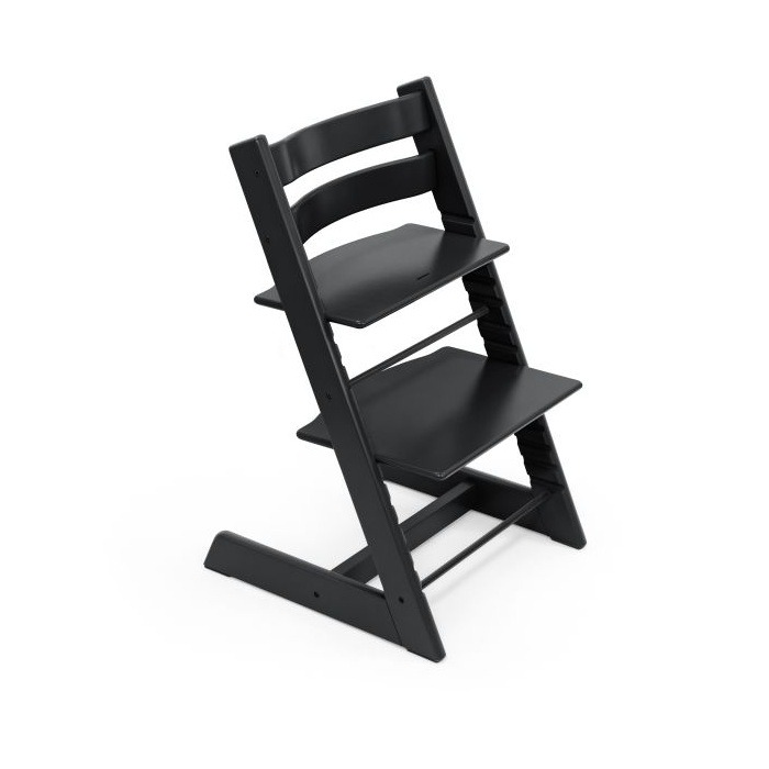 Stokke Tripp Trapp + Newborn Set - rosnące krzesełko do karmienia z zestawem dla noworodka-Black-Vanilla White