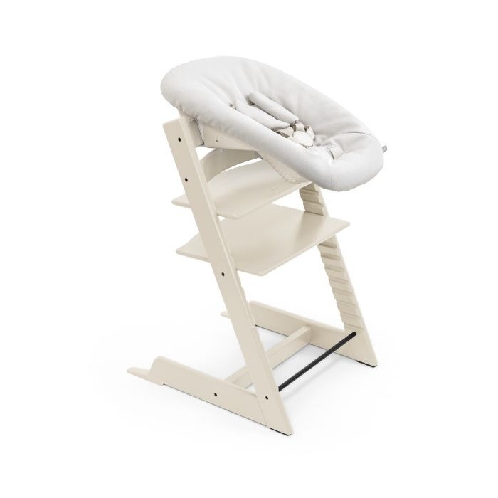 Stokke Tripp Trapp + Newborn Set - rosnące krzesełko do karmienia z zestawem dla noworodka-Vanilla White-Vanilla White