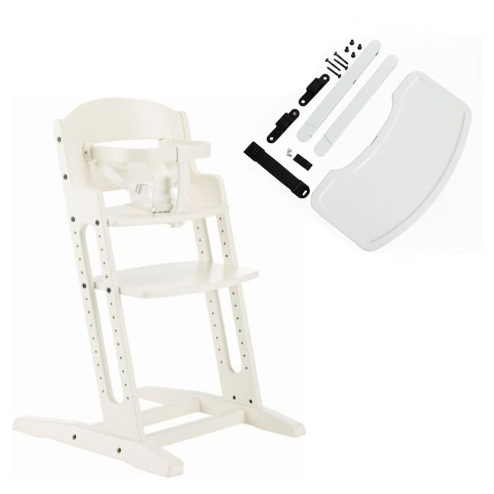 Baby Dan Danchair + DanTray - zestaw krzesełko do karmienia z tacką-Białe