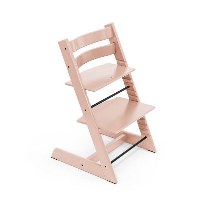 Stokke Tripp Trapp + Newborn Set - rosnące krzesełko do karmienia z zestawem dla noworodka-Serene Pink-Vanilla White