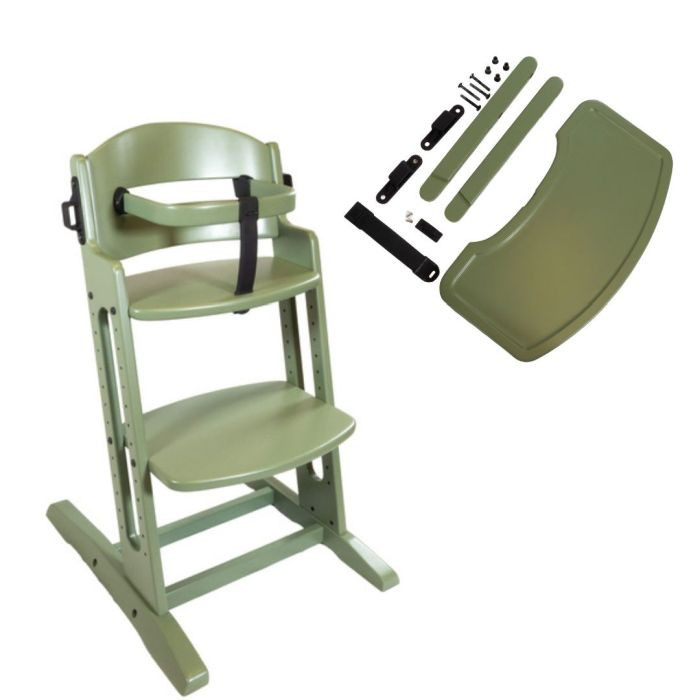 Baby Dan Danchair + DanTray - zestaw krzesełko do karmienia z tacką-Green