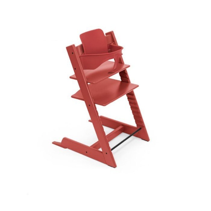 Stokke Tripp Trapp z Baby Set - rosnące krzesełko do karmienia + barierka z oparciem -Warm Red