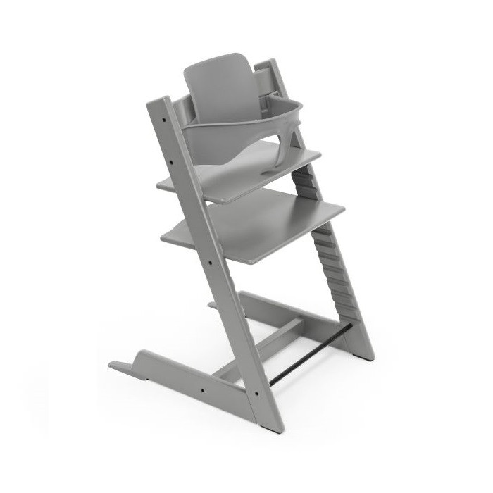 Stokke Tripp Trapp Bundle - krzesełko do karmienia + zestaw Baby Set V2-Storm Grey