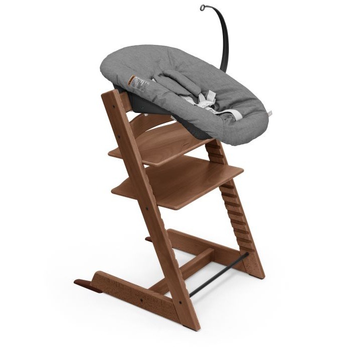 Stokke Tripp Trapp + Newborn Set - rosnące krzesełko do karmienia z zestawem dla noworodka-Warm Brown-Anthracite