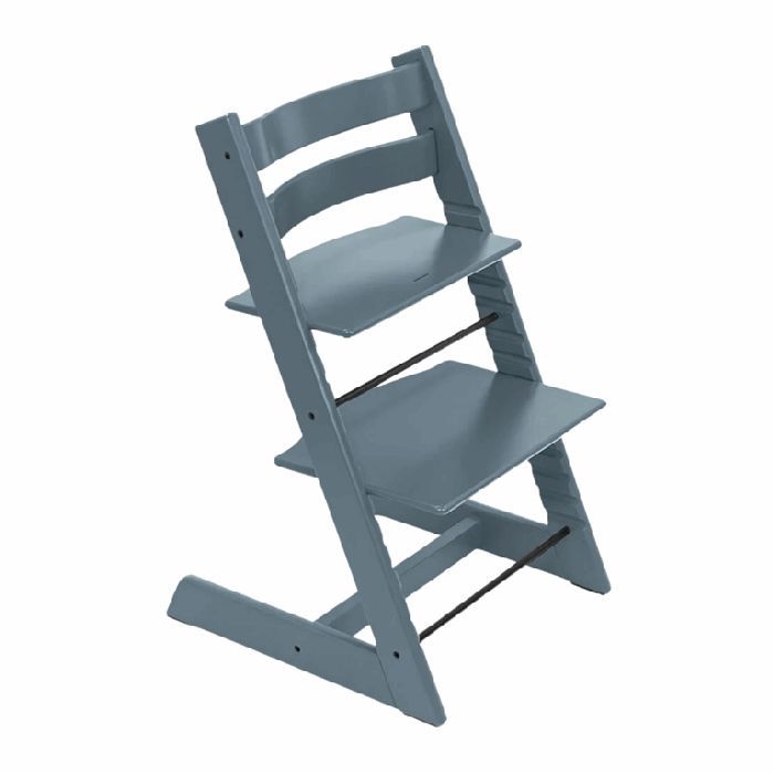 Stokke Tripp Trapp + Newborn Set - rosnące krzesełko do karmienia z zestawem dla noworodka-Fjord Blue-Anthracite