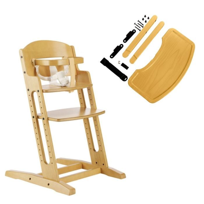 Baby Dan Danchair + DanTray - zestaw krzesełko do karmienia z tacką-Naturalne