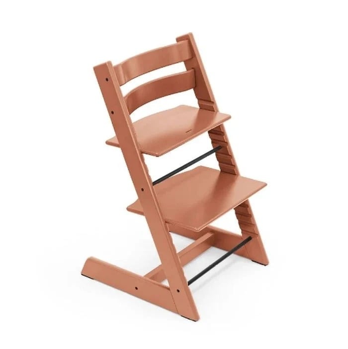 Stokke Tripp Trapp + Newborn Set - rosnące krzesełko do karmienia z zestawem dla noworodka-Terracotta-Vanilla White