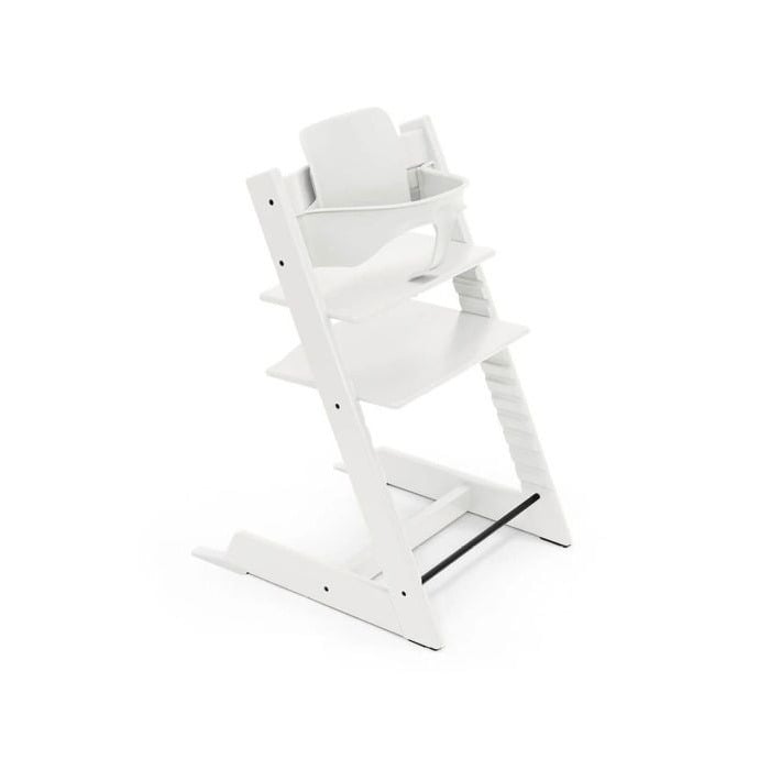 Stokke Tripp Trapp z Baby Set - rosnące krzesełko do karmienia + barierka z oparciem -White