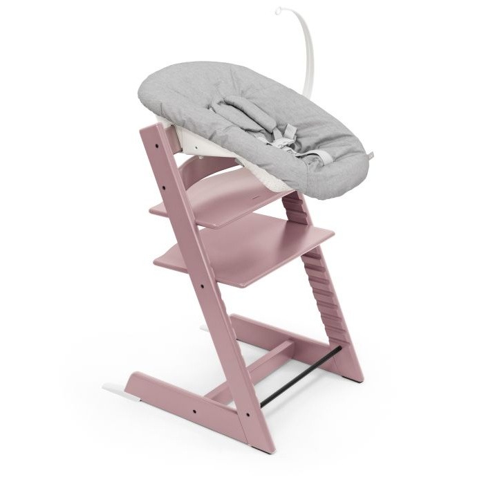 Stokke Tripp Trapp + Newborn Set - rosnące krzesełko do karmienia z zestawem dla noworodka-Heather Mauve-Grey