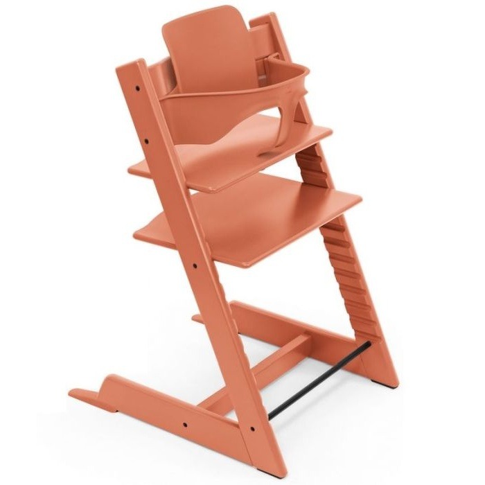 Stokke Tripp Trapp z Baby Set - rosnące krzesełko do karmienia + barierka z oparciem-Terracotta