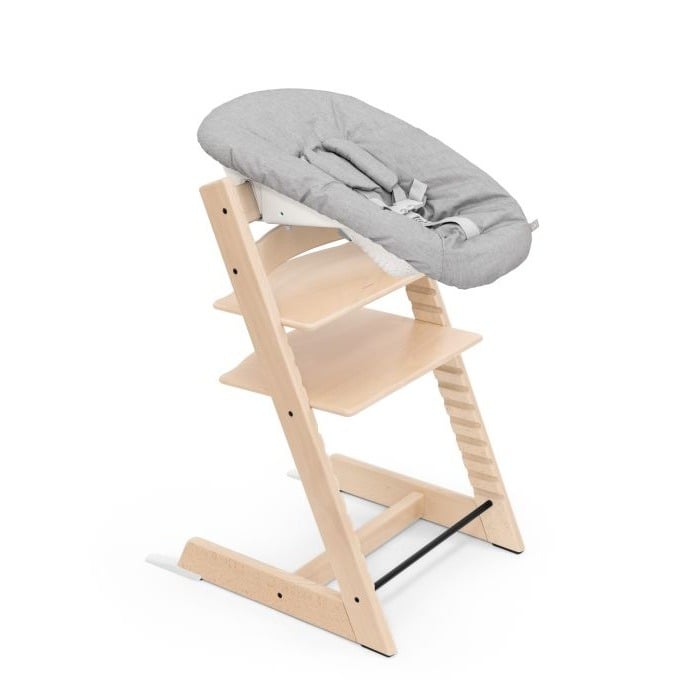 Stokke Tripp Trapp + Newborn Set - rosnące krzesełko do karmienia z zestawem dla noworodka-Natural-Grey