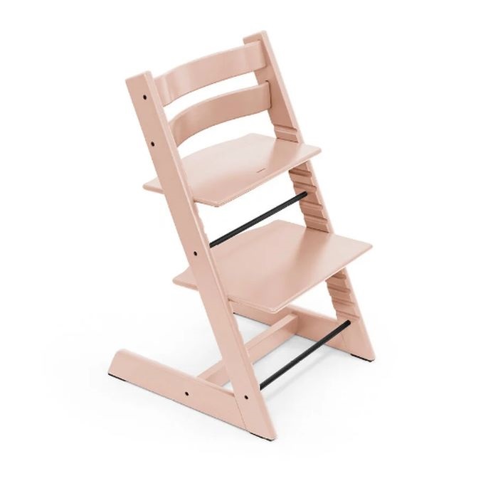 Stokke Tripp Trapp + Newborn Set - rosnące krzesełko do karmienia z zestawem dla noworodka-Serene Pink-Anthracite