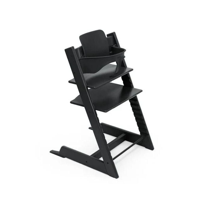 Stokke Tripp Trapp z Baby Set - rosnące krzesełko do karmienia + barierka z oparciem -Black