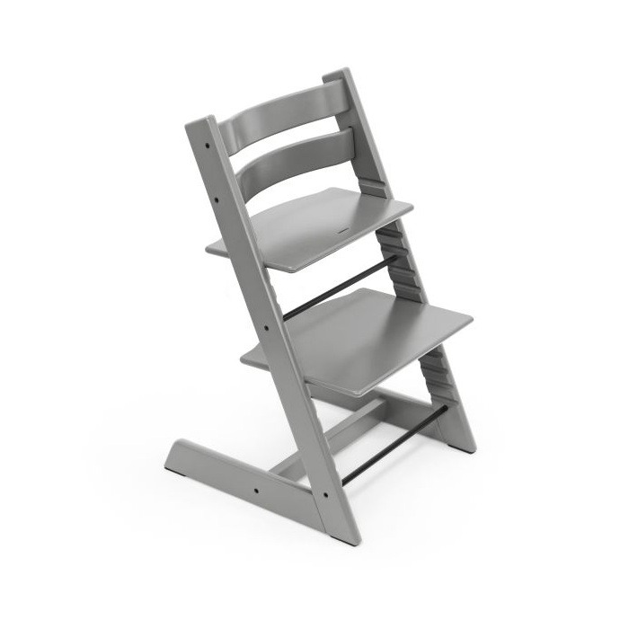 Stokke Tripp Trapp + Newborn Set - rosnące krzesełko do karmienia z zestawem dla noworodka-Storm Grey-Vanilla White